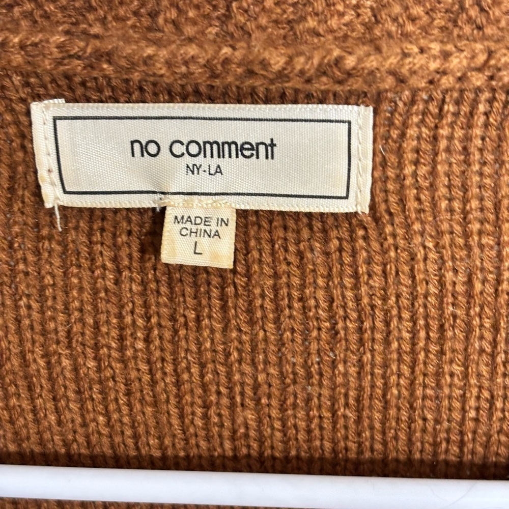 Cozy Brown Cable Knit Cardigan - Picture 3 of 3